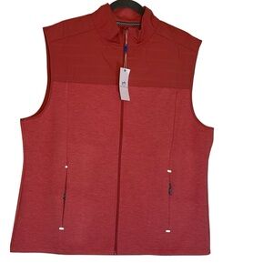Southern Tide Coligny quilted vest men’s LARGE mineral red